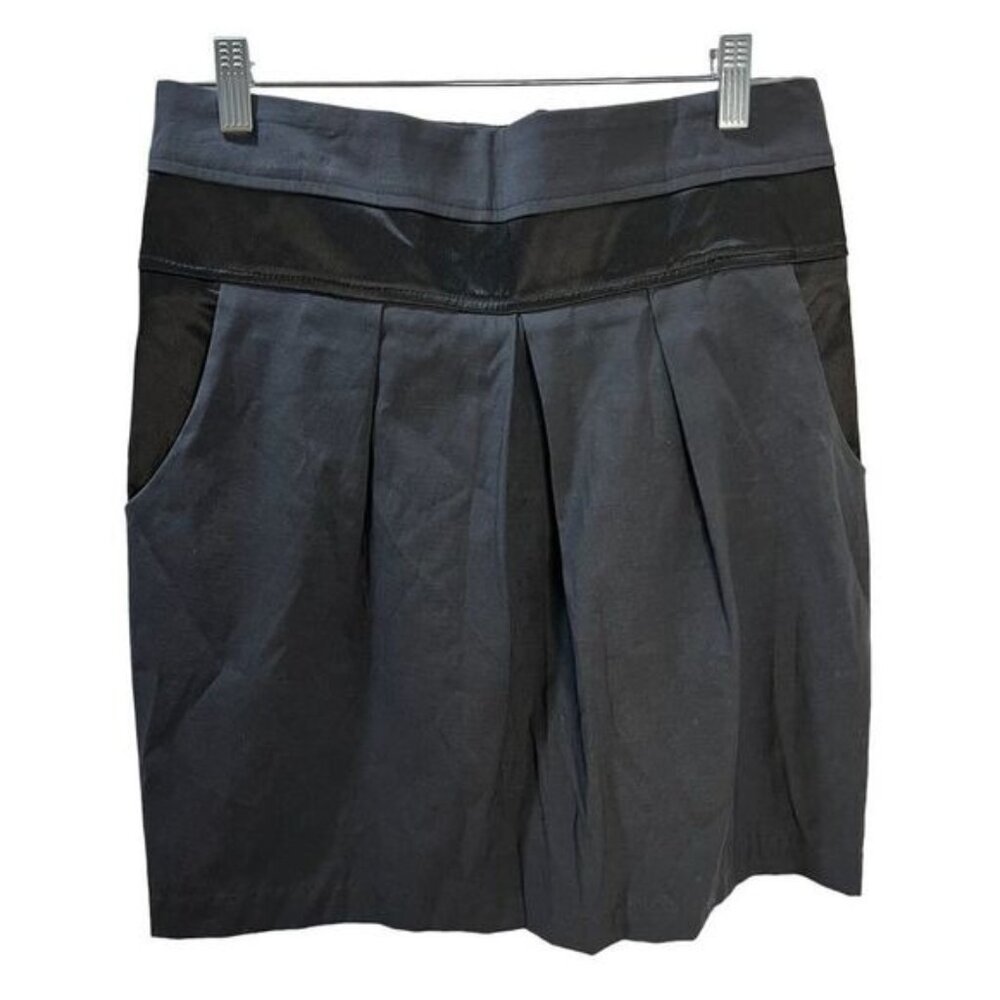 NEW Gray Mini‎ Skirt Large Pleated with Side Pockets
